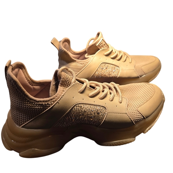 STEVE MADDEN VANCE Nude Blush Low-top Sneakers Rhinestones Women size 9M - Picture 12 of 13